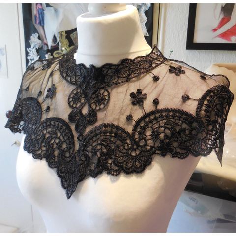Dress Applique Lace Fabric Blouse Costume Decor Accessories DIY Neckline Collar Sewing Trims White Black ► Photo 1/4