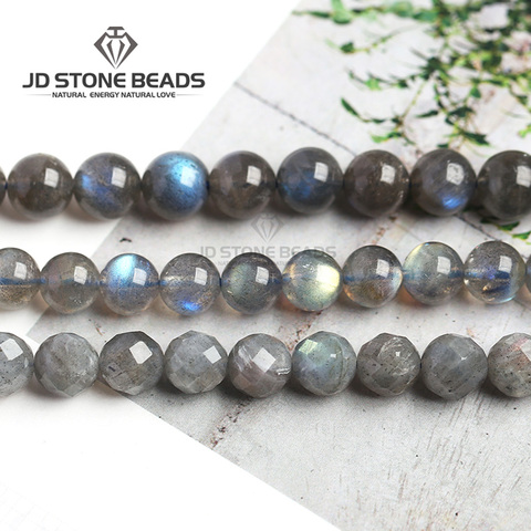 Genuine Nature Gray Moonstone Beads labradorite grade 7A 6A 5A 4A 3A 2A A Semi-Finished Stone Accessories For Jewelry Making ► Photo 1/6
