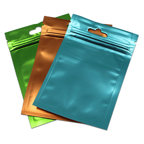 100PCS Aluminum Foil Package Bag Matte Clear Plastic Zip Lock Plastic Pouches Hang Hole Jewelry Electronic Accessories Mylar Bag ► Photo 1/6