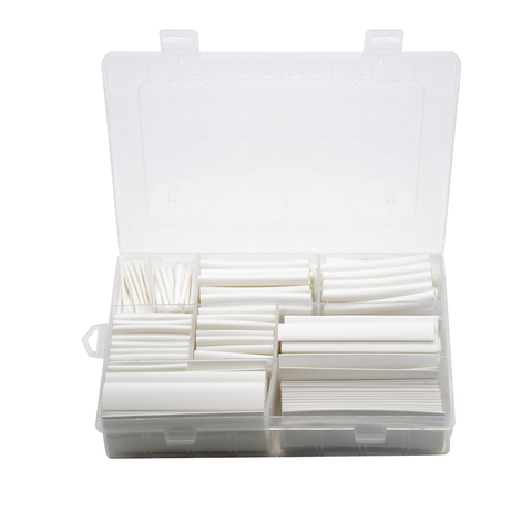 385 pcs/set White 9 Sizes Assorted 2:1 Flame-retardant Boxed Heat Shrink Tubing Kit MPa 600V ► Photo 1/6