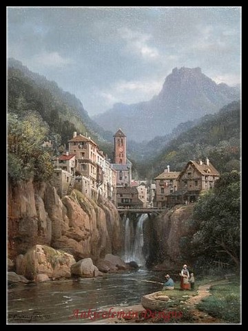 Needlework for embroidery DIY French DMC High Quality - Counted Cross Stitch Kits 14 ct Oil painting - View Kanderstein, Tyrol ► Photo 1/6
