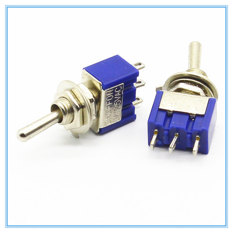5Pcs ON-OFF-ON /ON-ON 3 Pin 3 Position Mini Latching Toggle Switch AC 125V/6A 250V/3A ► Photo 1/2