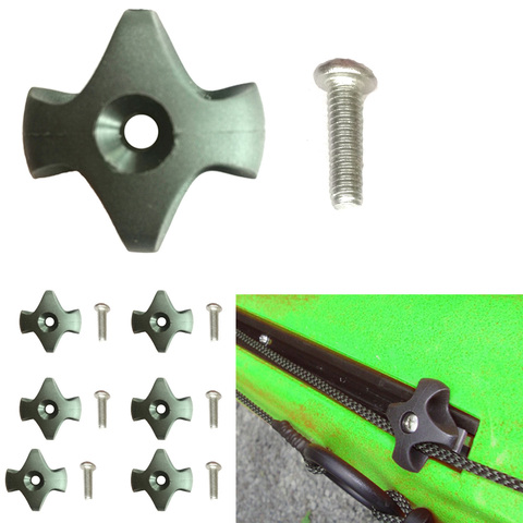 6Pcs Nylon Canoe Kayak Deck Line Guide with Screw Rowing Boat Dinghy Star Deck Fitting ► Photo 1/3