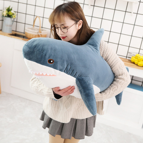 1pc 80/100CM Big Size Shark Plush Toy Soft Stuffed speelgoed Animal Reading Pillow for Birthday Gifts Cushion Gift For Children ► Photo 1/6
