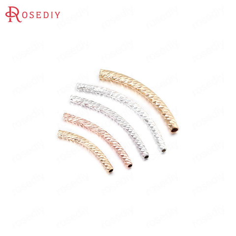 6PCS 20MM 25MM 30MM 35MM 24K Gold Color Brass Curved Tube Bracelet Making High Quality Diy Jewelry Accessories ► Photo 1/6
