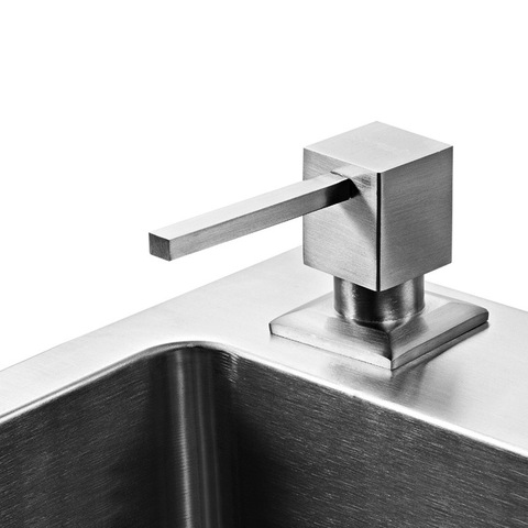 Square deck mounted soap dispenser kitchen sink suitable stainless stell material surface brushed Liquid detergent holder ► Photo 1/1