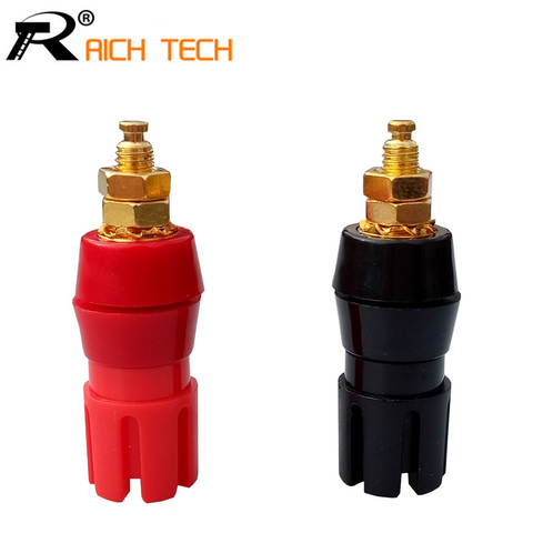 20pcs Gold Plated Copper adaptor Large Current Amplifier Audio Terminal 4mm Banana Socket Brass Binding Post Connector ► Photo 1/6