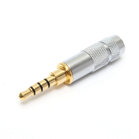 Gold plated Stereo 3.5mm 4 Pole Repair Headphone Jack Plug Cable Audio Headphones Audio Jack Plug Connector Soldering ► Photo 1/6
