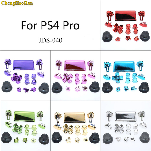 1set 7colors Chrome Joysticks D-pad R1 L1 R2 L2 full set Direction Key ABXY Buttons For Sony PS4 Pro JDS-040 JDM-040 Controller ► Photo 1/1