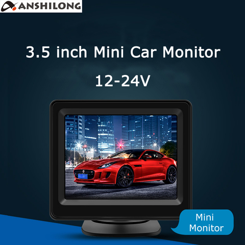 ANSHILONG 12-24V 3.5 inch TFT LCD Mini Car Vehicle Rear View in-dash Monitor 4:3 Screen 2Ch Video input 2 Brackets ► Photo 1/4