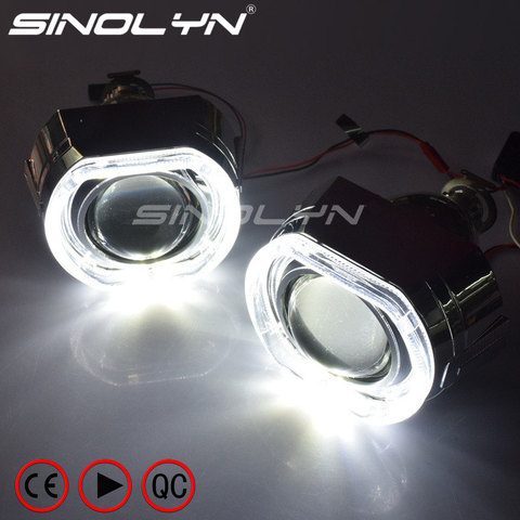 Sinolyn Headlight Lenses H4 H7 LED Angel Eyes Devil Lens Bi-xenon 2.5 Projector X5 Car Lights Accessories Retrofit H1 HID Bulb ► Photo 1/6
