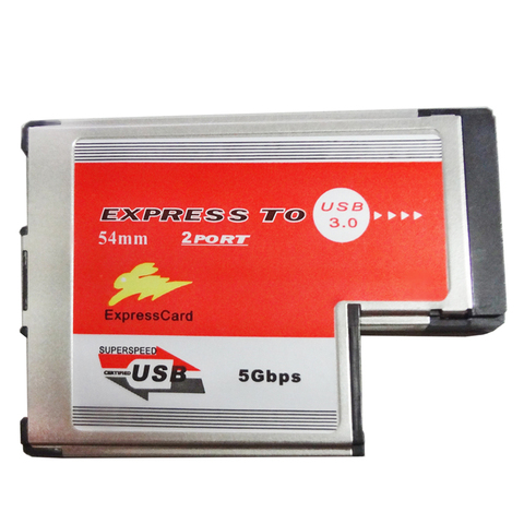 2 Dual Ports USB 3.0 HUB Express Card ExpressCard 54mm Hidden Inside USB3.0 Adapter ASMedia ASM1042 Chip For Laptop Notebook NEW ► Photo 1/6