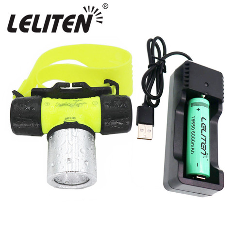 Waterproof xmL-T6 diving swimming led Headlamp underwater headlight fishing lamp Use 18650 Battery LED Flashlight ► Photo 1/6