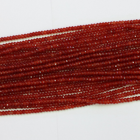 Fashion natural stone red carnelian agat new fashion onyx 2*4mm faceted abacus loose beads diy beautiful Jewelry 15