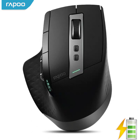Rapoo Rechargeable Multi-mode Wireless Mouse Bluetooth 3.0/4.0 and 2.4G switch between 4 Devices Connection computer mouse ► Photo 1/6