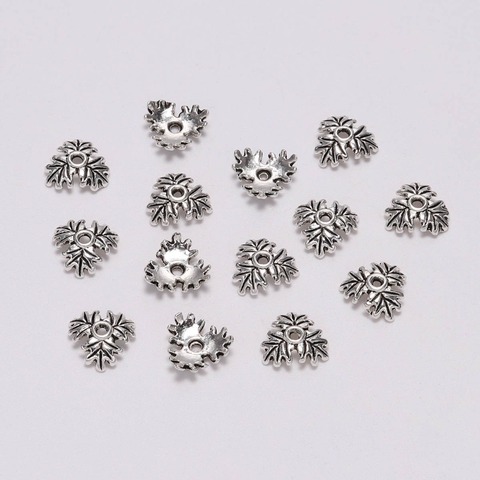 50pcs/Lot 10mm 3 Petals  Hollow Flower Leaf Loose Sparer Apart End Bead Caps For DIY Jewelry Making Findings Accessories ► Photo 1/4