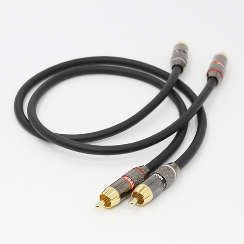 Pair Hi-END Interconnect Cable 99.9998% OFC Copper with 24K Gold Plated HI End RCA ► Photo 1/5