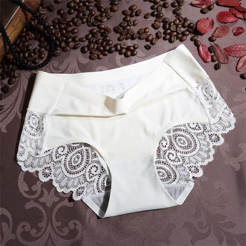 Women's Sexy Lace Panties Seamless Underwear Soft Comfortable Smooth Ice  Silk Underpants Breathable Cotton Crotch Elastic Briefs - Price history &  Review, AliExpress Seller - Top-Jewelry Store