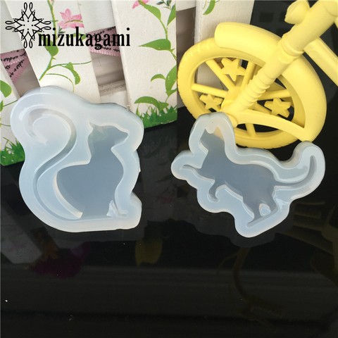 1pcs UV Resin Jewelry Liquid Silicone Mold Cute Animal Cat Resin Charms Molds For DIY Intersperse Decorate Making Molds ► Photo 1/5