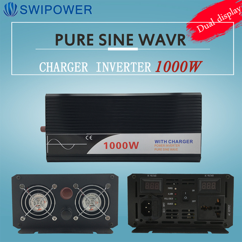 ups inverter 1000W pure sine wave inverter with charger 12V 24V 48v DC to AC 220V 230V 240v solar power inverter ► Photo 1/6