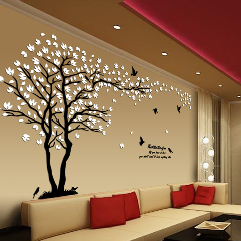 Big size Lovers Tree Acrylic Wall Stickers for Living room TV Sofa  Wall 3D art Decoration Accessories Home decor ► Photo 1/6