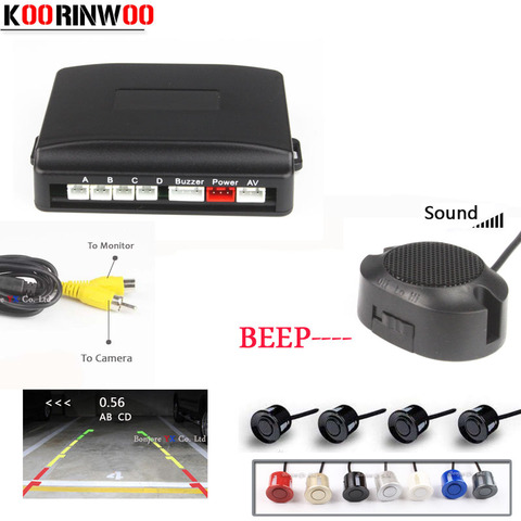 Koorinwoo Adjustable Speaker Car Parking Sensor 4 Video Sysem Digital Screen blind Probe Parktronic System Car-detector Reverse ► Photo 1/6