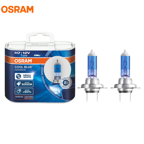 OSRAM H7 12V 55W 5000K 62210CBA PX26d COOL BLUE ADVANCE Xenon Halogen Bulb Car Headlight Hi/lo Beam More Brightness Pair ► Photo 1/6