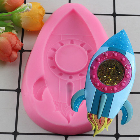 3D Baby Rocket Shape Silicone Mold Space Ship Birthday Party Fondant Cake Decorating Tools Candy Chocolate Cookie Baking Mould ► Photo 1/6