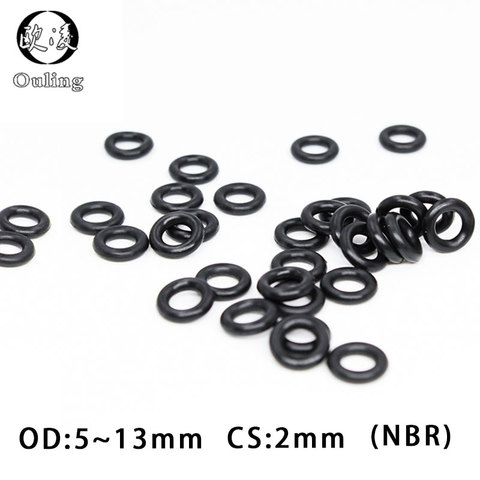 50PC/lot Rubber Ring Black NBR Sealing O-Ring OD5/5.5/6/6.5/7/8/8.5/9/10/10.5/11/11.5/12/13*2mm O Ring Seal Gaskets Oil Rings ► Photo 1/6