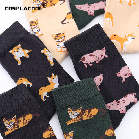 Japan Style Harajuku Dog Funny Socks Women Ankle Cute Cotton Socks Fashion Cool Hipster Skateboard Female Meias Art Animal Sox ► Photo 1/6