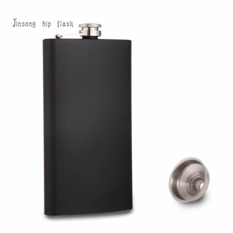 2017 New item  of  12 oz black stainless steel hip flask with free funnel , Food degree ► Photo 1/6