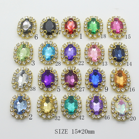 YWXINXI New Sale Price 10Pcs/Lot 15*20MM Jewelry Accessories Handwork Fitting Rhinestones Pedestal Embellishments Caps Decor For ► Photo 1/6