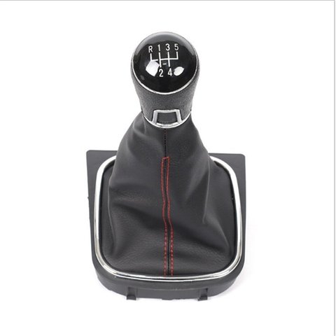 MT Gear Shift Knob for Volkswagen VW Golf 5 6 Golf5 Golf6 Gearshift Shifter Lever Stick Leather Gaitor Boot Base Frame Arm Pen ► Photo 1/6