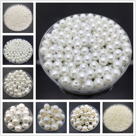 4mm-20mm White Ivory Imitation Pearls Round Pearl Spacer Loose Beads DIY Jewelry Making Necklace Bracelet Earrings Accessories ► Photo 1/6