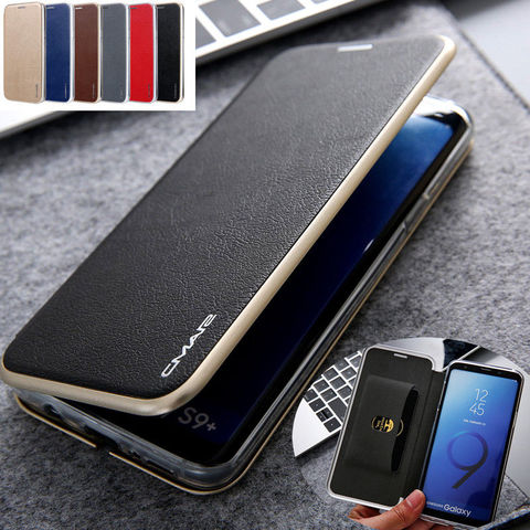 For Samsung S8 S9+ S10 S10+ Note9 S10e 5G Note 10+ S20 Ultra Leather Wallet Card Slot Slim Case Magnetic Flip Cover Kickstand ► Photo 1/6