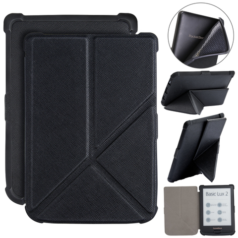 Case for Pocketbook 616 627 632 Ereader Origami Cover for Pocketbook Basic Lux 2/ touch Lux /touch HD 3 PU Leather Capa ► Photo 1/6
