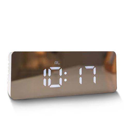 Table Clock Alarm Clock Snooze LED Digital Mirror Clock Time Temperature Large Electronic Display Rectangle Digital Desk Clock ► Photo 1/6