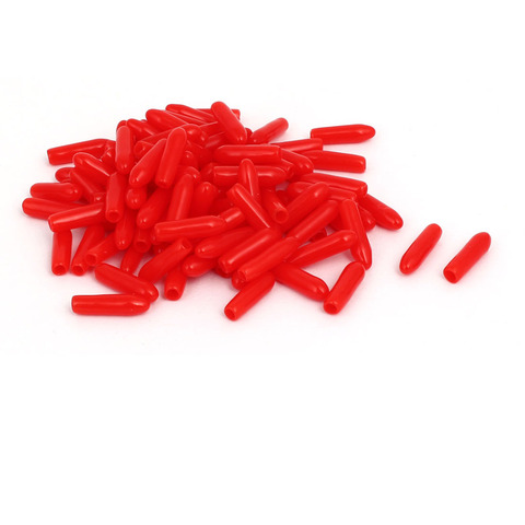 UXCELL 100pcs Rubber Insulated End Cap Screw Thread Protector Cover Round Tip Insulated End Caps Red ► Photo 1/5