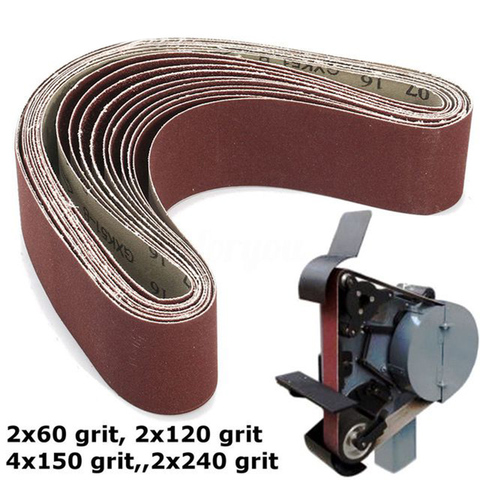 10Pcs Sanding Belts For Grinding Polishing Mixed 60/ 120/ 150/ 240 Grit 50 X 686 Mm ► Photo 1/6