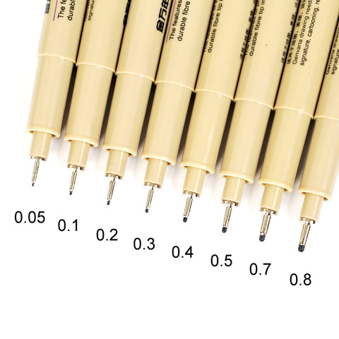 1/3Pcs Pigment Liner Pigma Micron Ink Marker Pen 0.05 0.1 0.2 0.3 0.4 0.5 0.7 0.8 Different Tip Black Fineliner Sketching Pen ► Photo 1/6