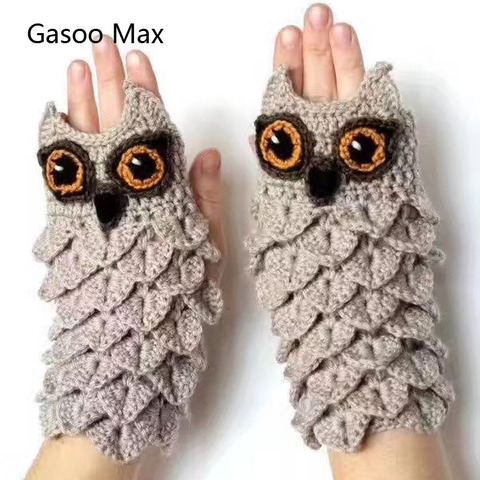 Adults And Children Winter Autumn Warm Hand Warmers Parents Kids Winter Lovely Cute Owl Knitted Gloves ► Photo 1/6