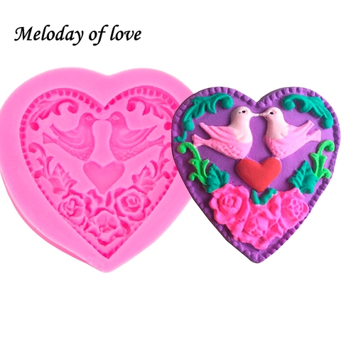 Love Hreat shape Peace Dove flowers soap mold chocolate DIY fondant cake decorating tools silicone mold resin clay T0052 ► Photo 1/6