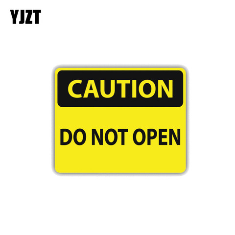 YJZT 12.7CM*10CM Caution Do Not Open Car Sticker Warning PVC Decal 12-1441 ► Photo 1/2
