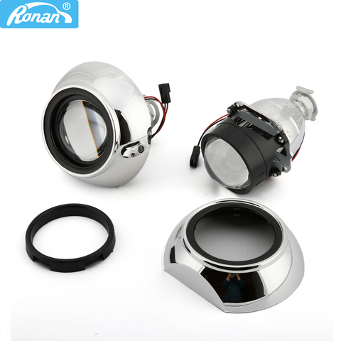 RONAN 2.5inches Bi-xenon HID Projector Headlights Lens 8.1 7.1 8.0 iris shrouds Adapter Ring Car Headlamp H1 H4 H7 Car styling ► Photo 1/5