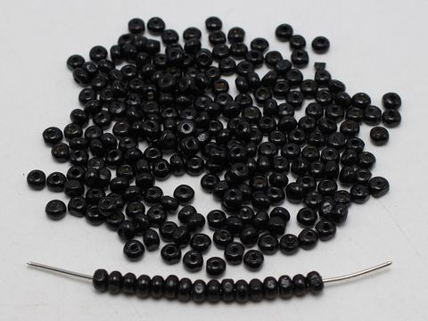 1000 Black 4mm Round Wood Seed Beads~Wooden Beads ► Photo 1/5