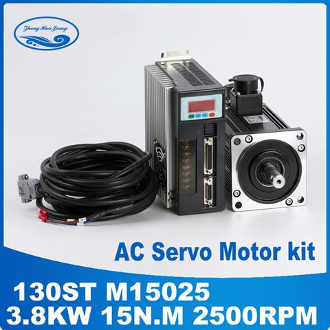 3.8KW 130ST-M15025 130ST AC servo motor 15N.M 2500rpm AC Servo Motor and driver with cable High-power ► Photo 1/1