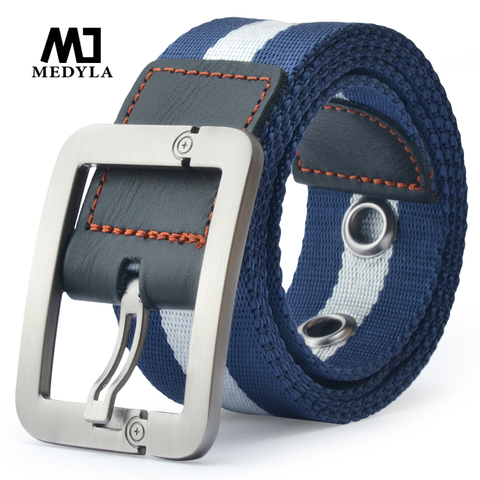 MEDYLA Direct Selling Real Cintos Femininos Cinto Feminino Belts For Men Male Canvas Belt Pin Buckle Lengthen Nylon Knitted Belt ► Photo 1/6
