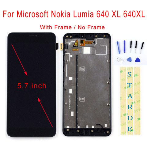 STARDE Replacement LCD For Microsoft Nokia Lumia 640 XL 640XL LCD Display Touch Screen Digitizer Assembly Frame 5.7