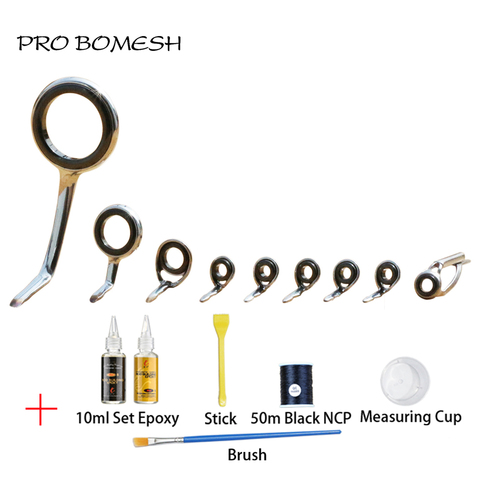 Pro Bomesh AT16 Spinning Guide Set 10ml Set Epoxy Resin NCP Thread Brush Measuring Cup Stick DIY Custom Fishing Rod Accessory ► Photo 1/1