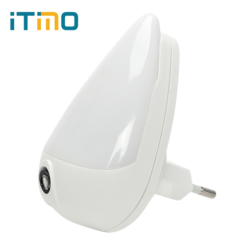ITimo 90 Degree Rotation Smart Light Sensor Water Drops EU Plug LED Night Light For Children Bedroom Wall Socket Lamp ► Photo 1/6